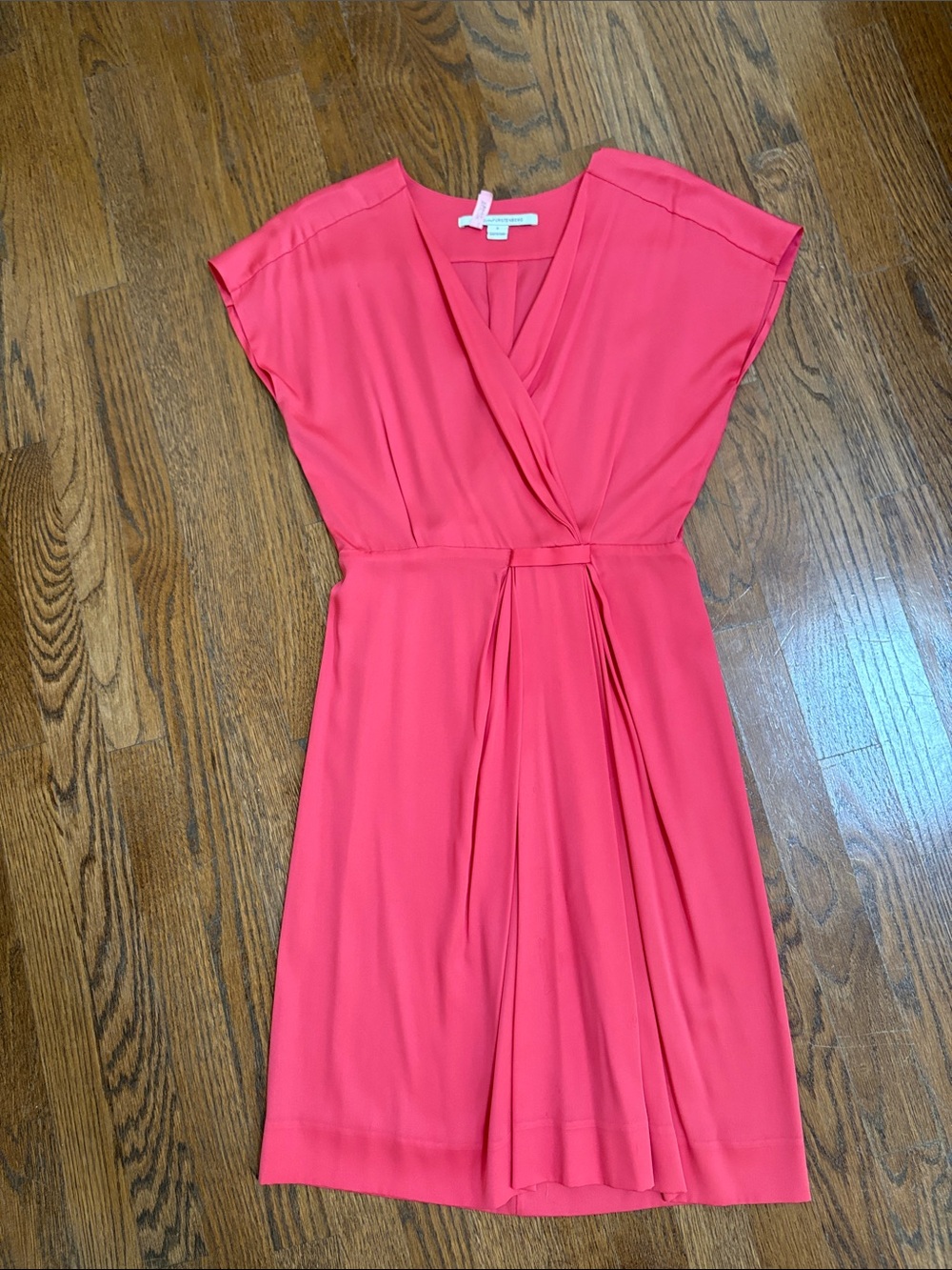 Diane Von Furstenberg Coral-Pink Silk Dress